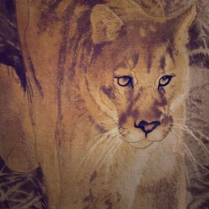 Lion fleece throw cover